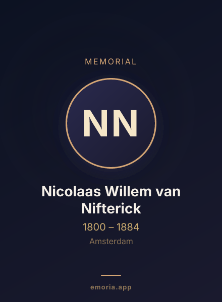 Memorial portrait of Nicolaas Willem van Nifterick