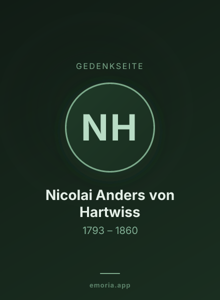 Gedenkportrait von Nicolai Anders von Hartwiss