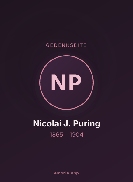 Gedenkportrait von Nicolai J. Puring