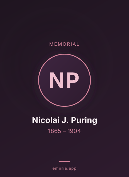 Memorial portrait of Nicolai J. Puring