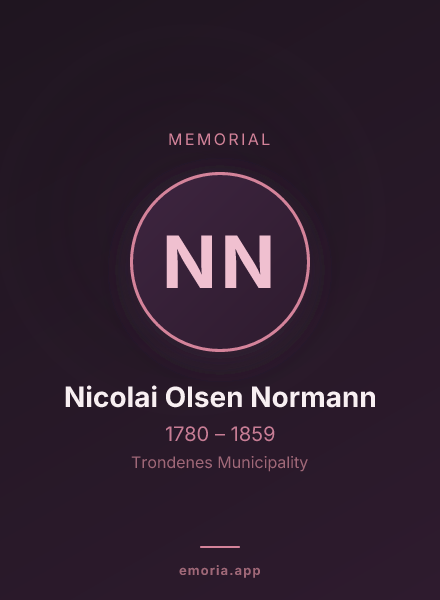 Memorial portrait of Nicolai Olsen Normann