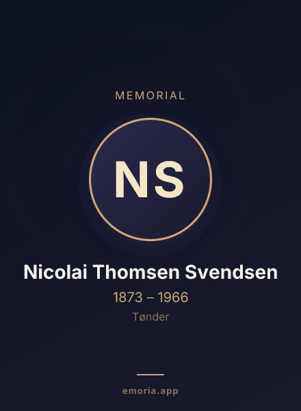 Memorial portrait of Nicolai Thomsen Svendsen