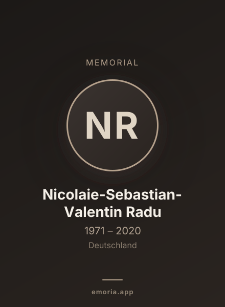 Memorial portrait of Nicolaie-Sebastian-Valentin Radu