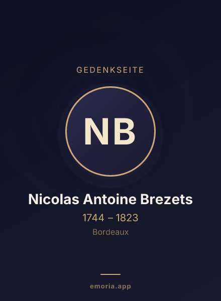 Gedenkportrait von Nicolas Antoine Brezets