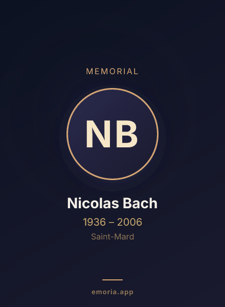 Memorial portrait of Nicolas Bach