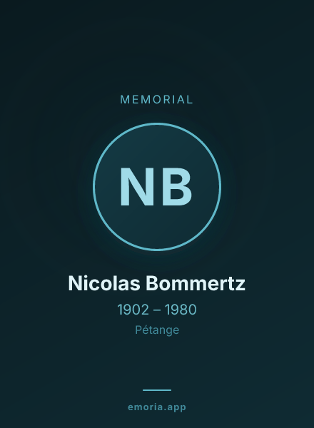 Memorial portrait of Nicolas Bommertz