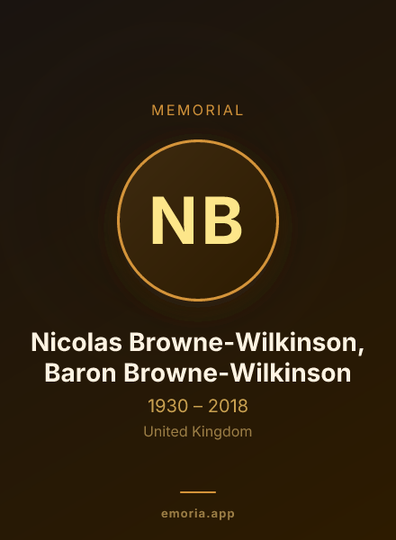 Memorial portrait of Nicolas Browne-Wilkinson, Baron Browne-Wilkinson