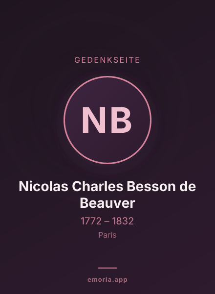 Gedenkportrait von Nicolas Charles Besson de Beauver