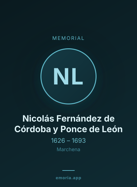 Memorial portrait of Nicolás Fernández de Córdoba y Ponce de León
