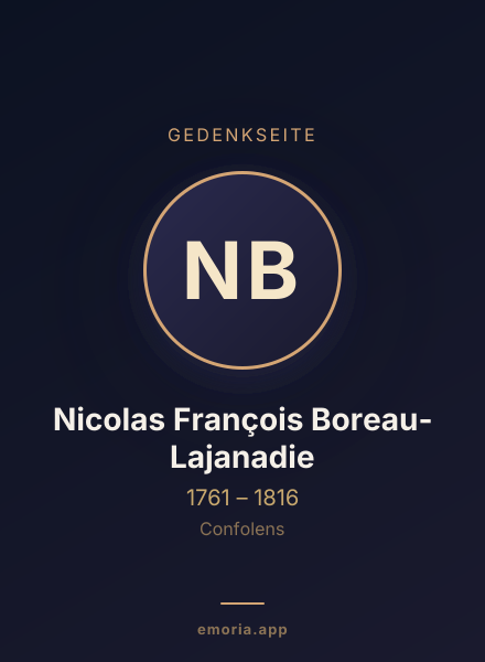 Gedenkportrait von Nicolas François Boreau-Lajanadie