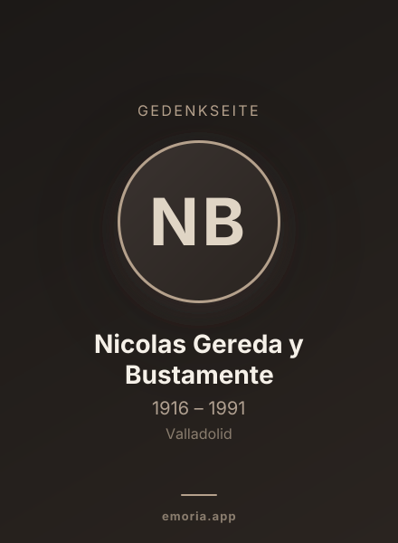 Gedenkportrait von Nicolas Gereda y Bustamente