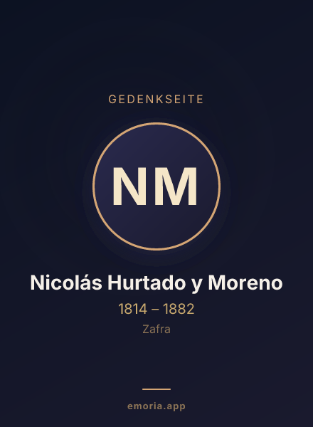 Gedenkportrait von Nicolás Hurtado y Moreno