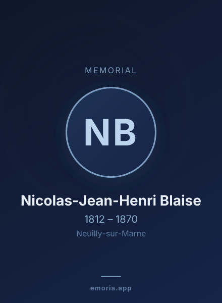 Memorial portrait of Nicolas-Jean-Henri Blaise