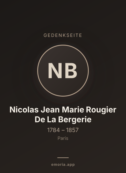 Gedenkportrait von Nicolas Jean Marie Rougier De La Bergerie