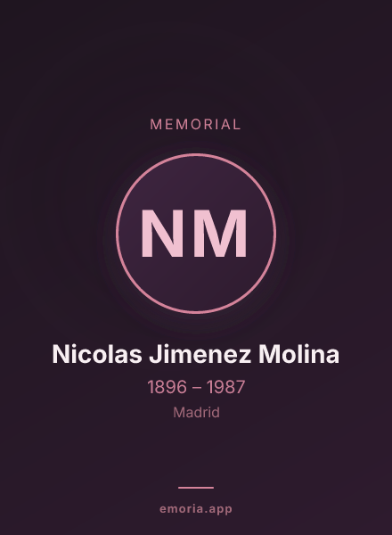 Memorial portrait of Nicolas Jimenez Molina