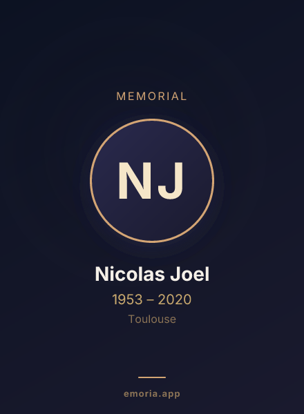 Memorial portrait of Nicolas Joel