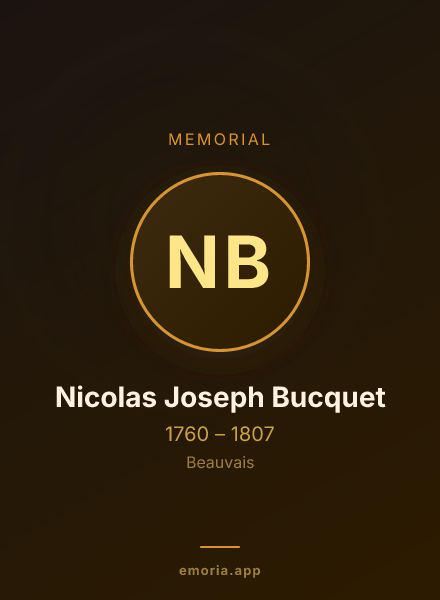 Memorial portrait of Nicolas Joseph Bucquet