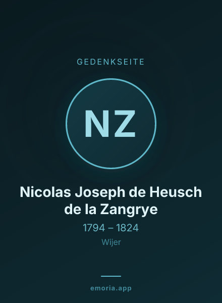Gedenkportrait von Nicolas Joseph de Heusch de la Zangrye