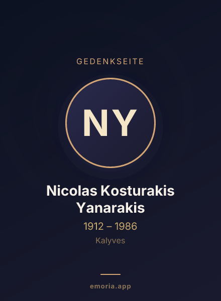 Gedenkportrait von Nicolas Kosturakis Yanarakis