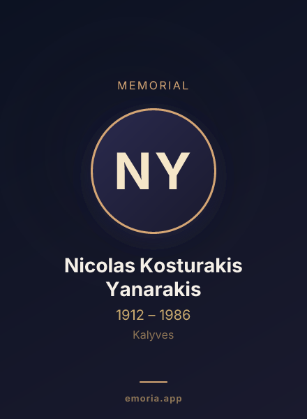 Memorial portrait of Nicolas Kosturakis Yanarakis