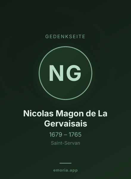 Gedenkportrait von Nicolas Magon de La Gervaisais