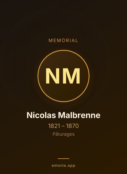 Memorial portrait of Nicolas Malbrenne