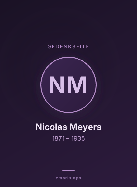 Gedenkportrait von Nicolas Meyers