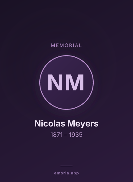 Memorial portrait of Nicolas Meyers