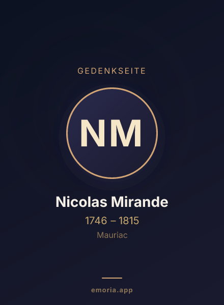 Gedenkportrait von Nicolas Mirande