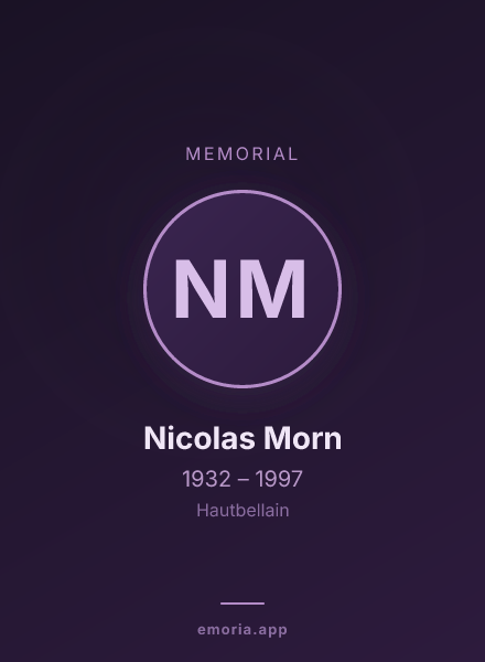 Memorial portrait of Nicolas Morn
