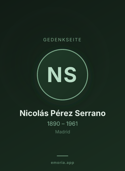 Gedenkportrait von Nicolás Pérez Serrano