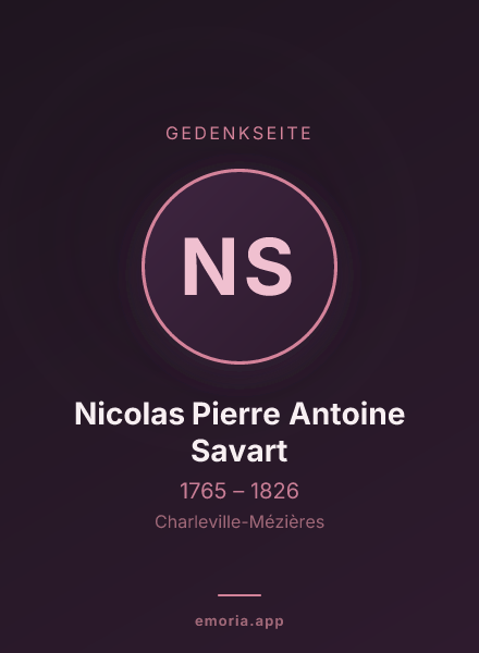 Gedenkportrait von Nicolas Pierre Antoine Savart