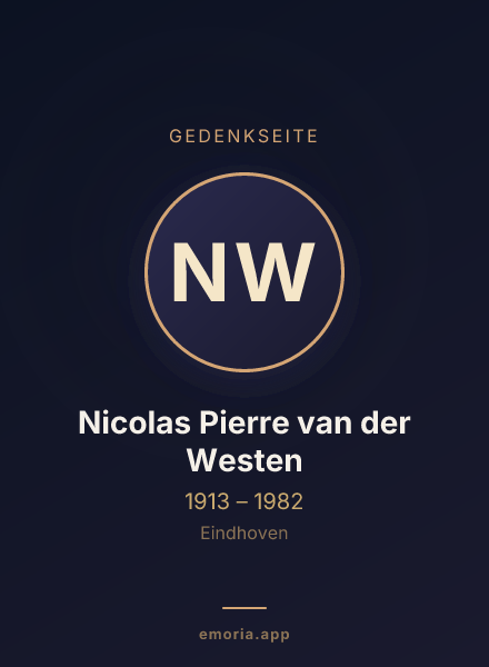 Gedenkportrait von Nicolas Pierre van der Westen