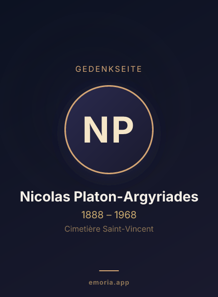 Gedenkportrait von Nicolas Platon-Argyriades