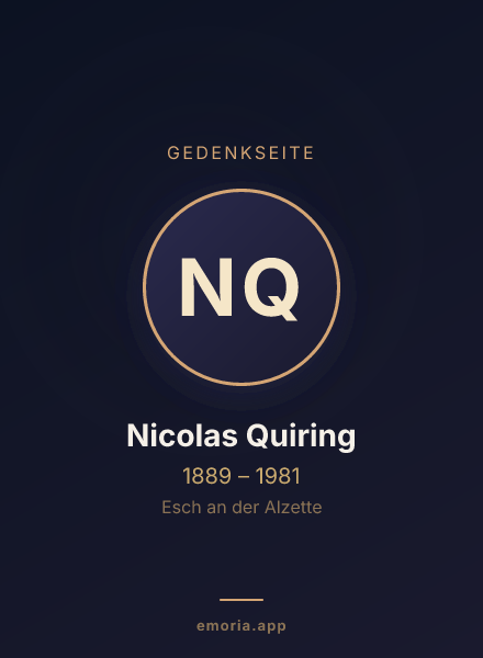 Gedenkportrait von Nicolas Quiring