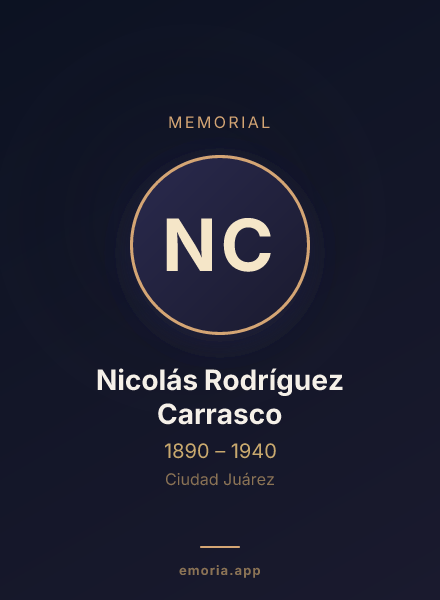 Memorial portrait of Nicolás Rodríguez Carrasco