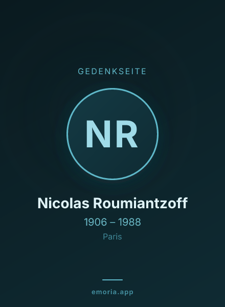 Gedenkportrait von Nicolas Roumiantzoff