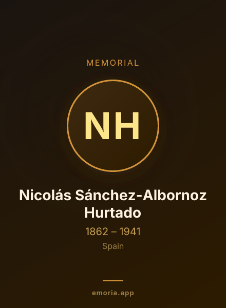 Memorial portrait of Nicolás Sánchez-Albornoz Hurtado