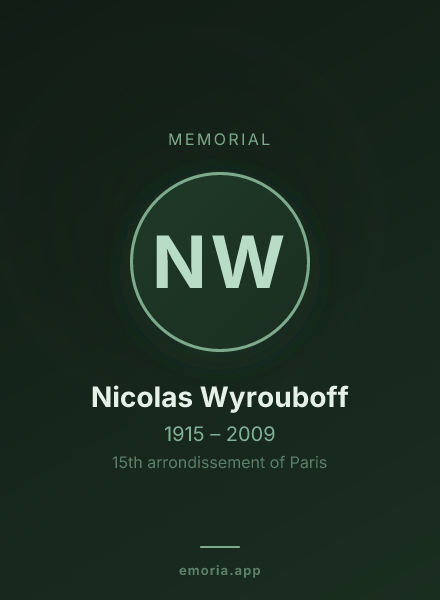 Memorial portrait of Nicolas Wyrouboff