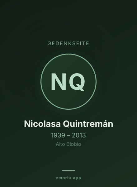 Gedenkportrait von Nicolasa Quintremán