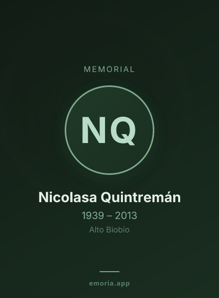 Memorial portrait of Nicolasa Quintremán