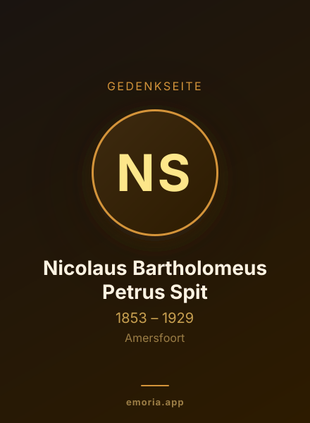 Gedenkportrait von Nicolaus Bartholomeus Petrus Spit