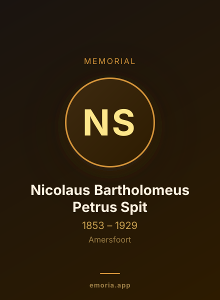 Memorial portrait of Nicolaus Bartholomeus Petrus Spit