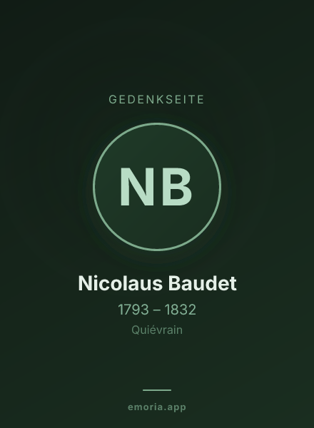 Gedenkportrait von Nicolaus Baudet