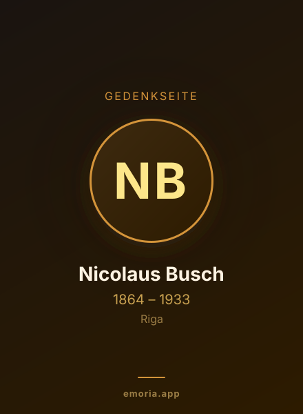 Gedenkportrait von Nicolaus Busch