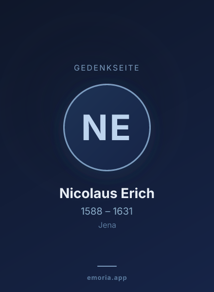 Gedenkportrait von Nicolaus Erich