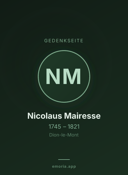 Gedenkportrait von Nicolaus Mairesse