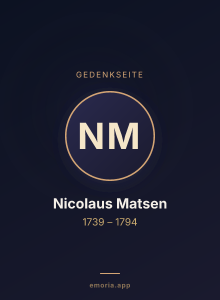 Gedenkportrait von Nicolaus Matsen