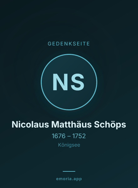 Gedenkportrait von Nicolaus Matthäus Schöps
