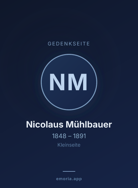 Gedenkportrait von Nicolaus Mühlbauer
